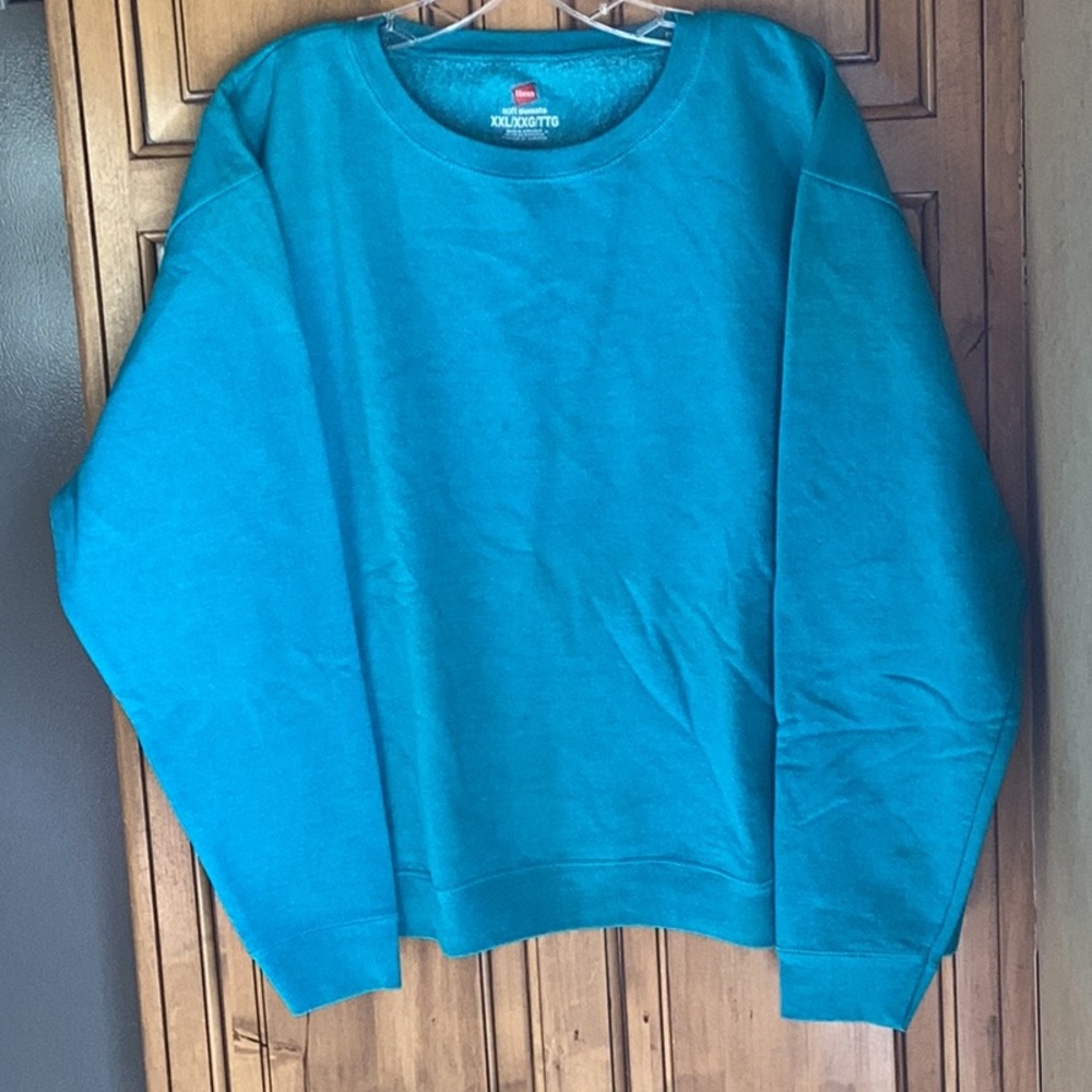 FINAL SALE PRICE NWOT Teal Hanes Sweatshirt in XXL